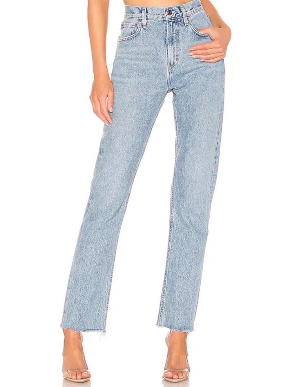 Agolde Cherie High Rise Jeans Size 24 — Light Wash Blue